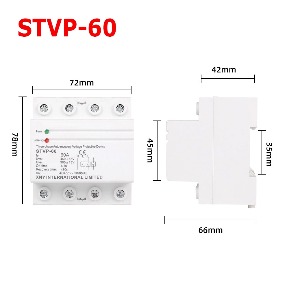 STVP60 Dispositivo de proteção de tensão de recuperação automática trifásica